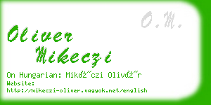 oliver mikeczi business card